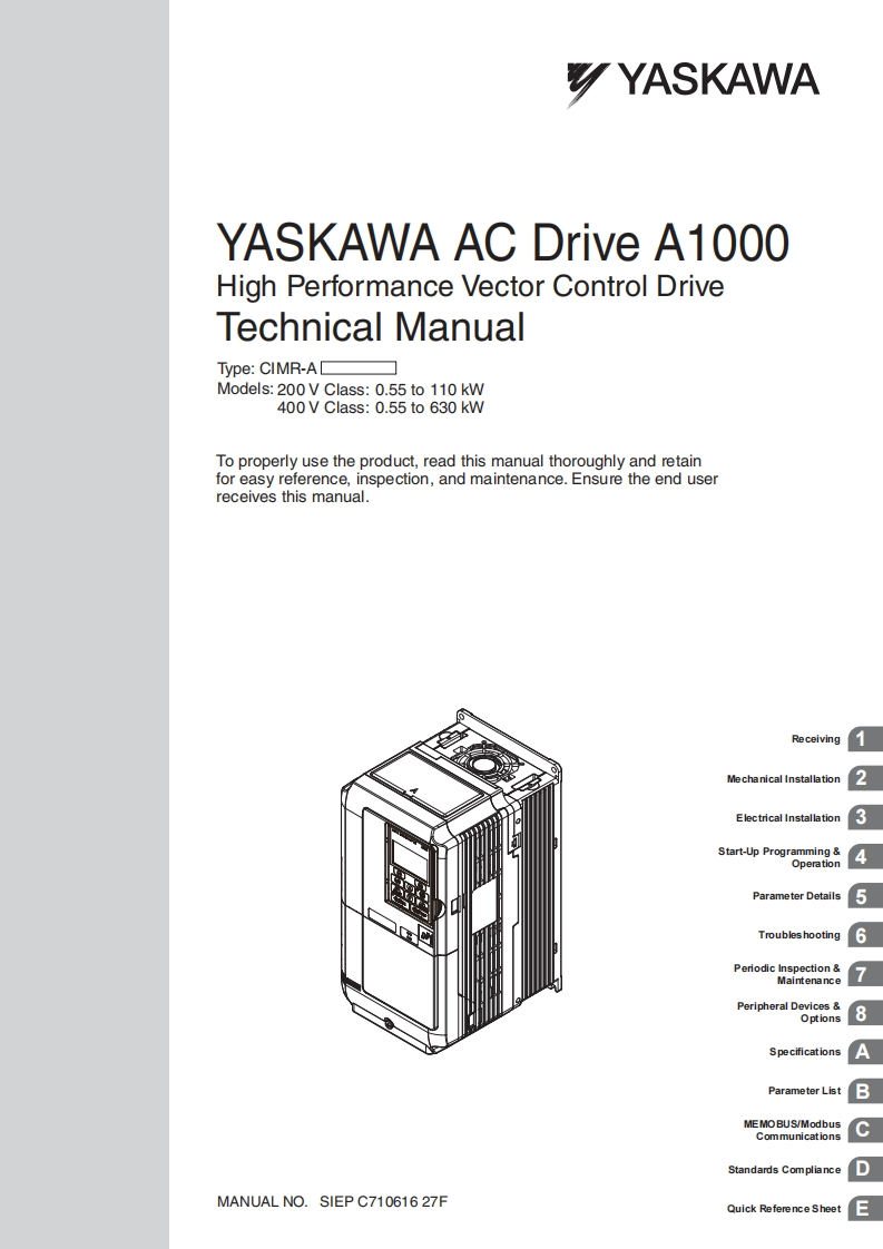 Technical_操作说明书手册_A1000_TM_EN_SIEP_C710616_27F_5_0