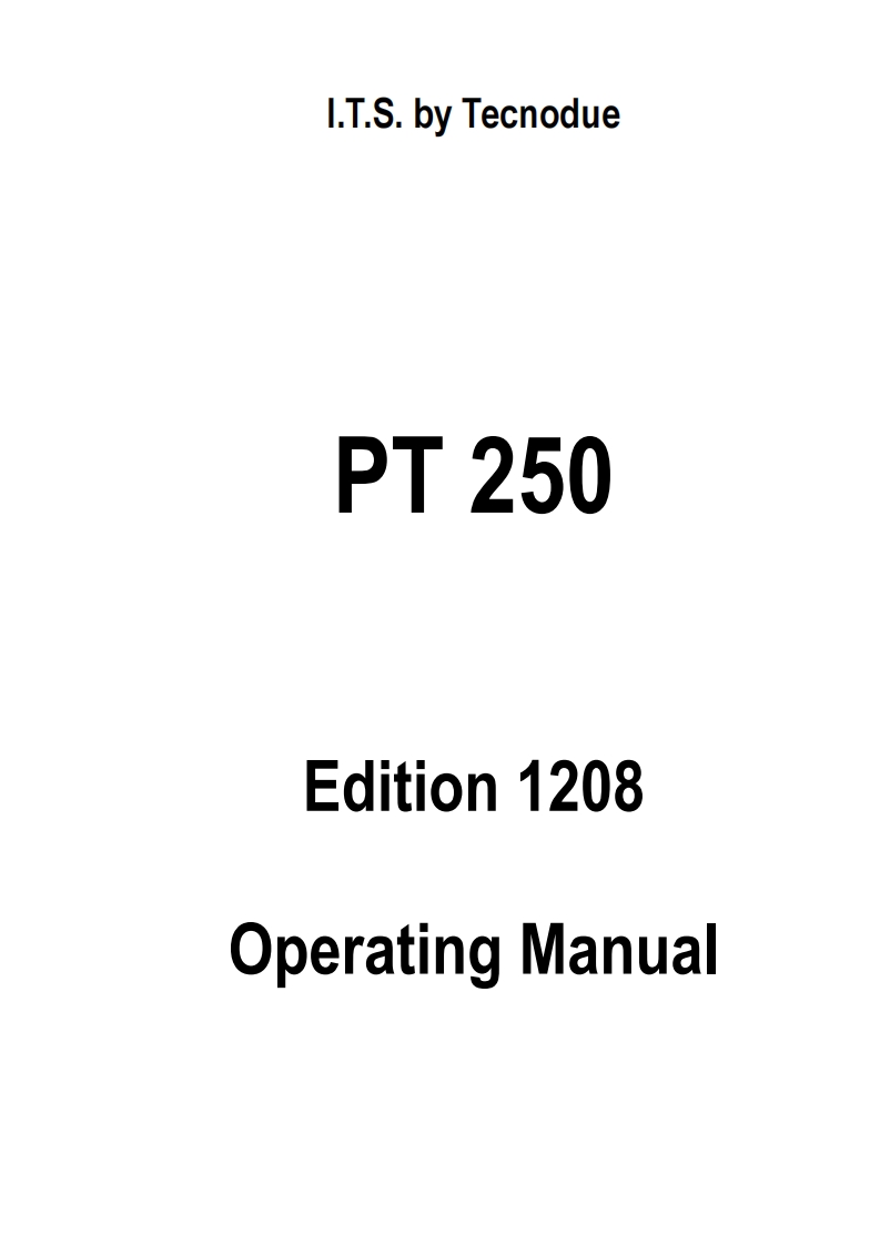 Tecnodue-PT250-User-Manual操作说明书手册