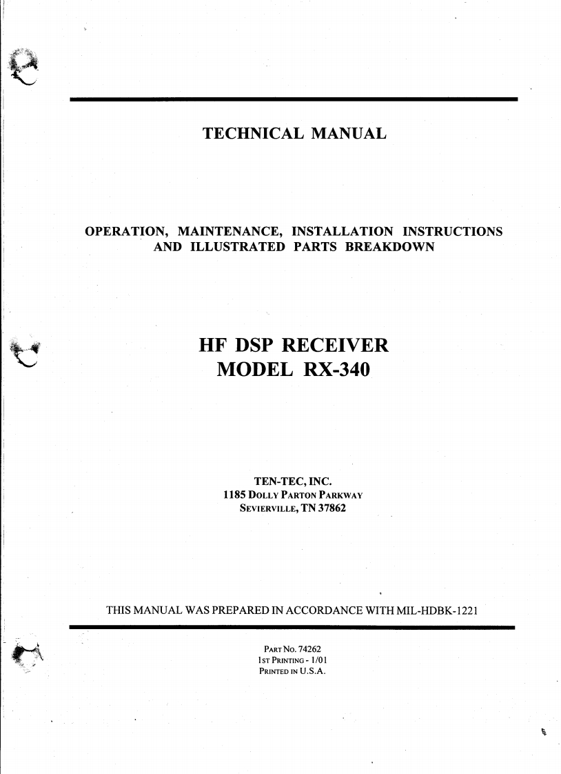 Ten-Tec-RX-340-(Manual操作说明书手册)