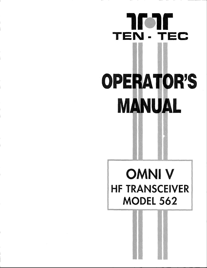 Ten-Tec_Omni-5_562_使用说明书手册