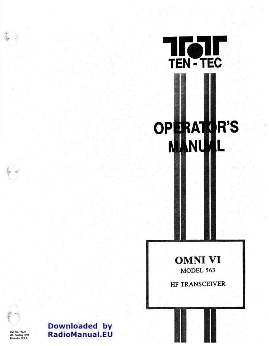 Ten-Tec_Omni-6_563_使用说明书手册_HB9BJL