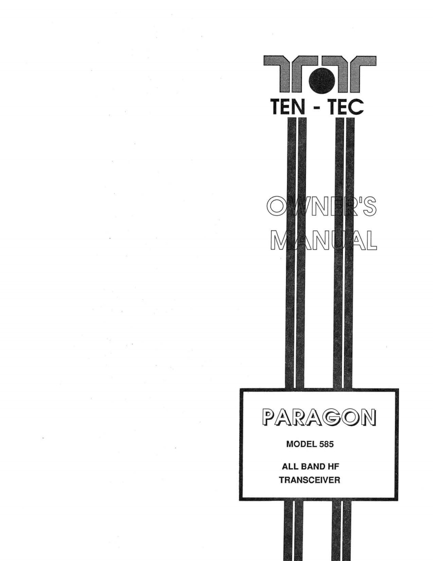 Ten-Tec_Paragon_585_使用说明书手册