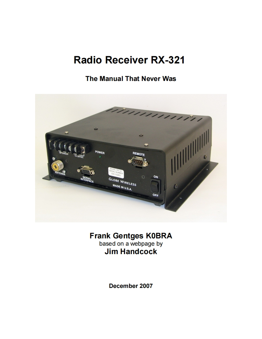 Ten-Tec_RX-321_使用说明书手册