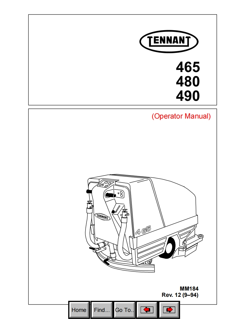 Tennant-465-User-Manual操作说明书手册