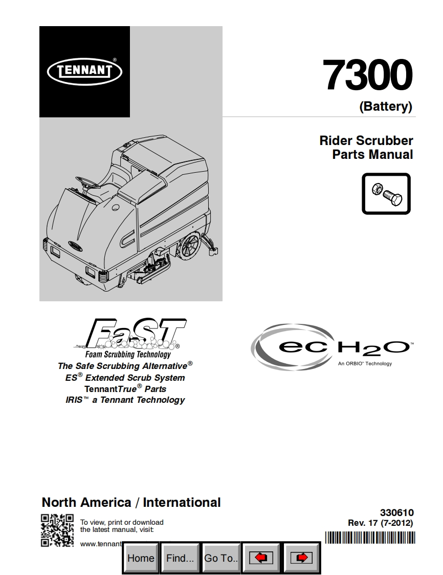 Tennant-7300-维修零部件手册