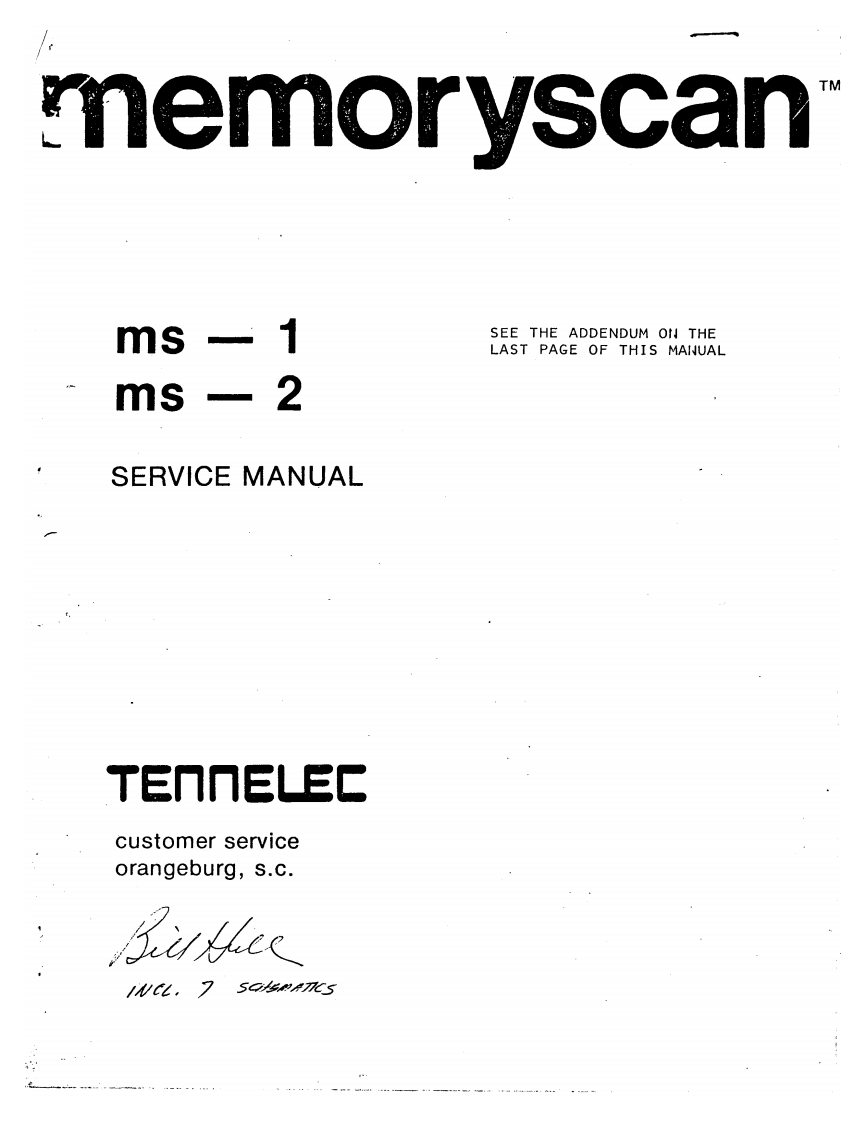 Tennelec_MS-1-2_Service-Manual维修手册电器原理图