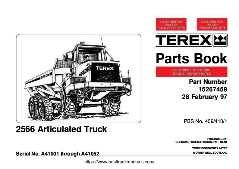 Terex-2566-Articulated-Truck-Parts-Manual-PDF