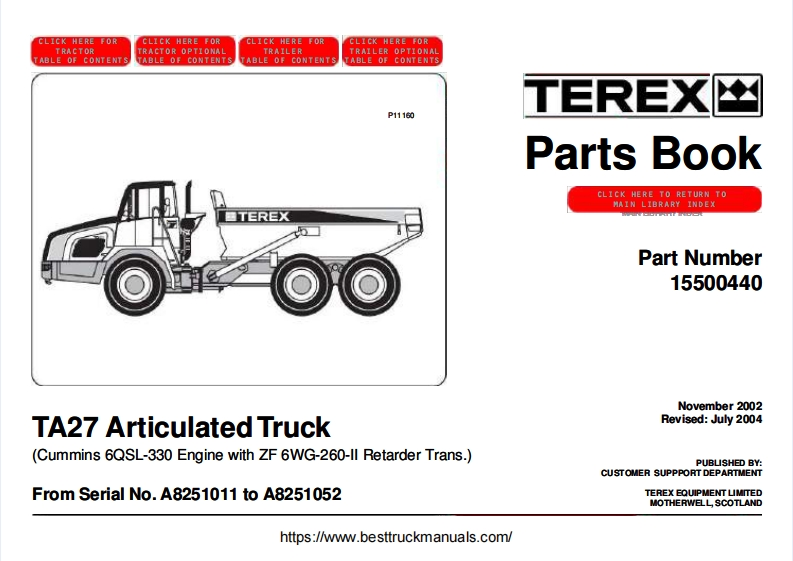 Terex-TA27-Articulated-Truck-Parts-Manual-PDF