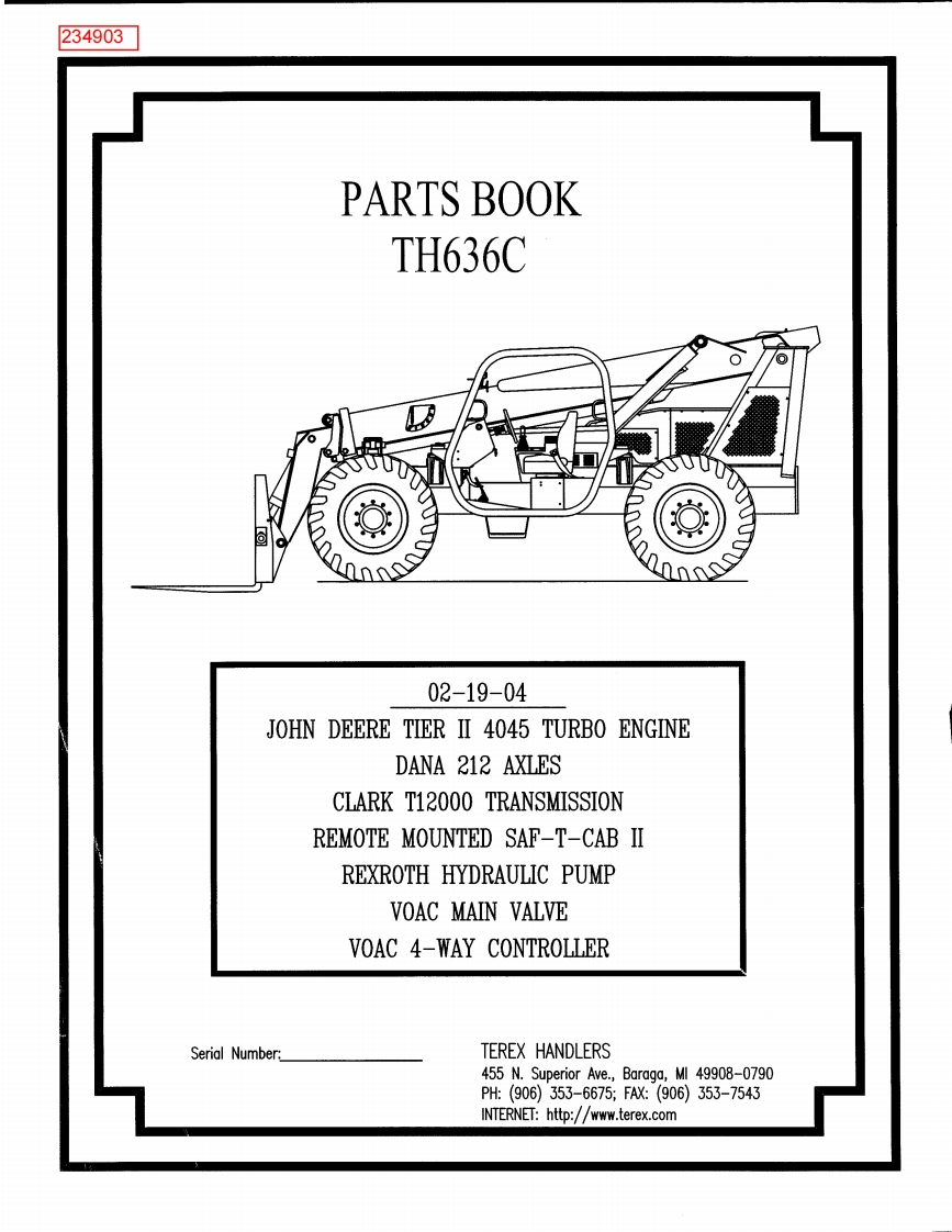 Terex-TH636C-Parts-Book零部件手册