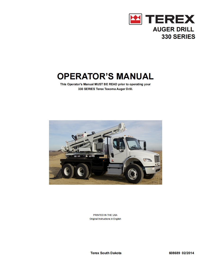 Terex-Texoma-A330-Series-驾驶操作与日常维修保养说明书手册