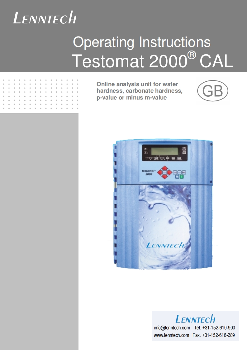 Testomat-2000-CAL-安装操作说明书手册-L