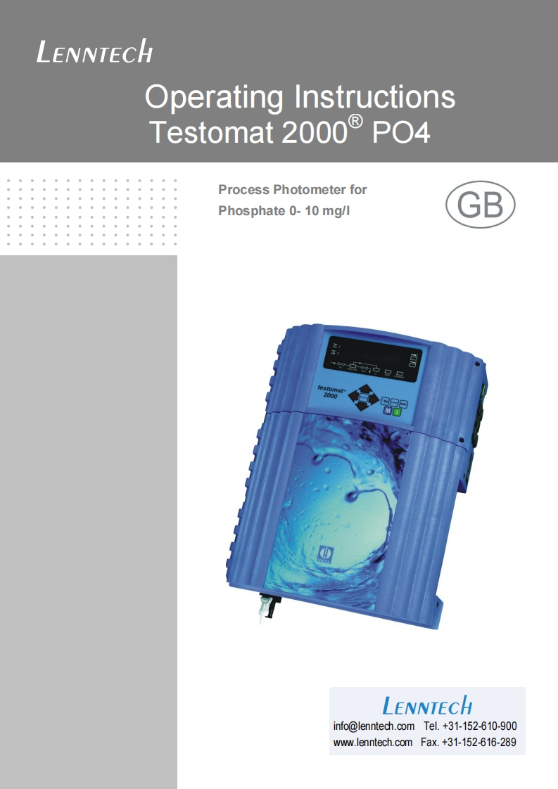 Testomat-2000-PO4-安装操作说明书手册-GB-L