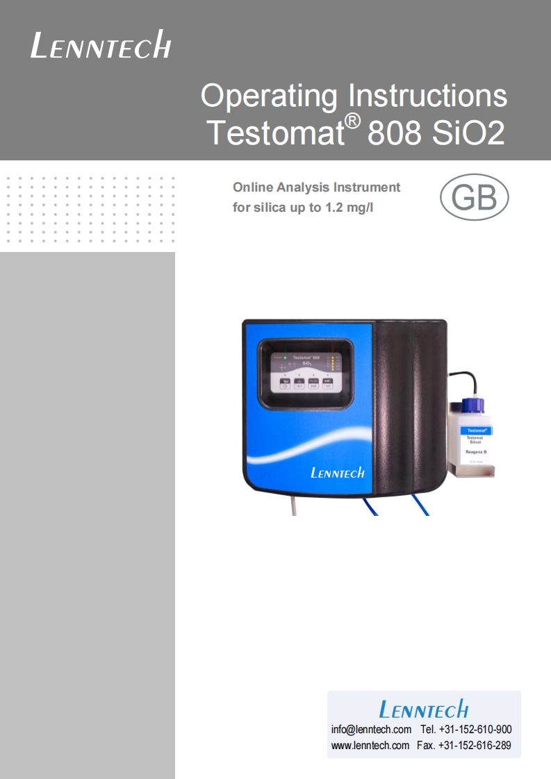 Testomat-808-SiO2-安装操作说明书手册-L