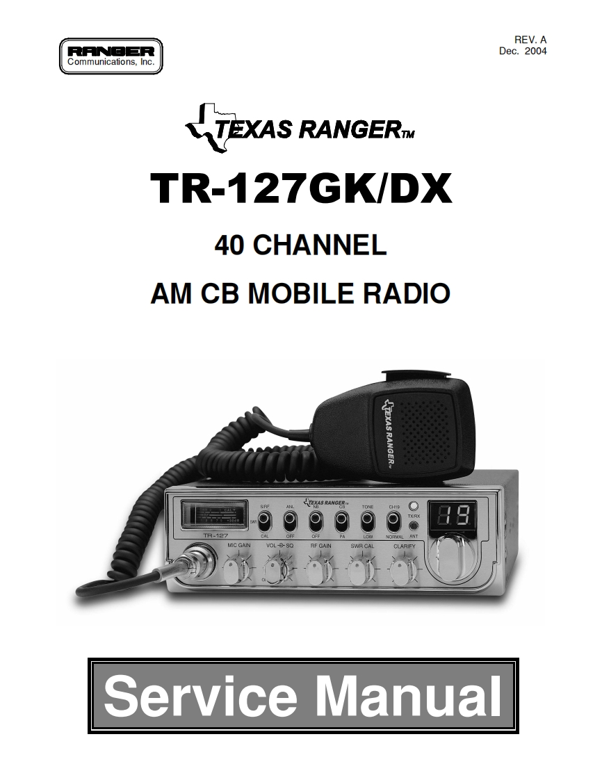 Texas_Ranger_TR-127GK_ENG维修说明书手册含电气原理图
