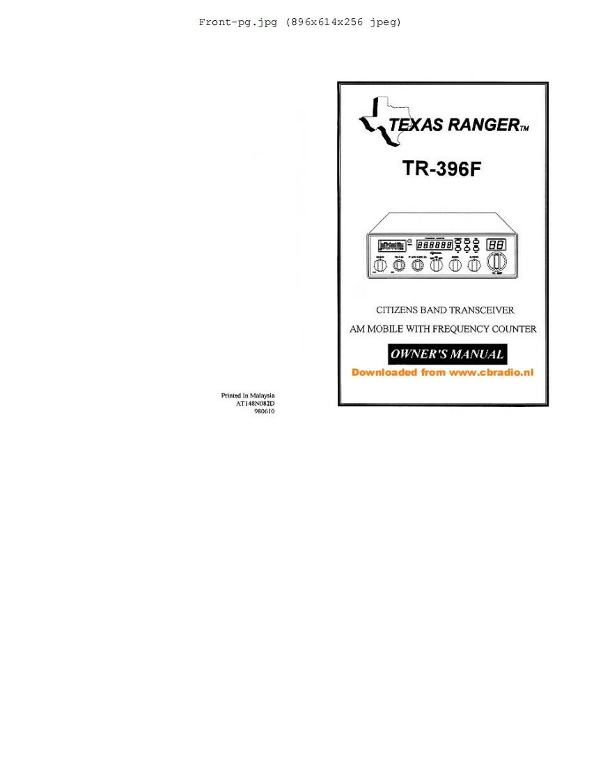 Texas_Ranger_TR396FC_使用说明书手册