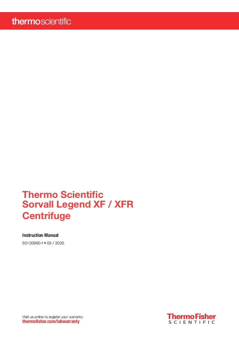 Thermo-Scientific-Sorvall-Legend-XF-Legend-XFR-安装操作说明书手册