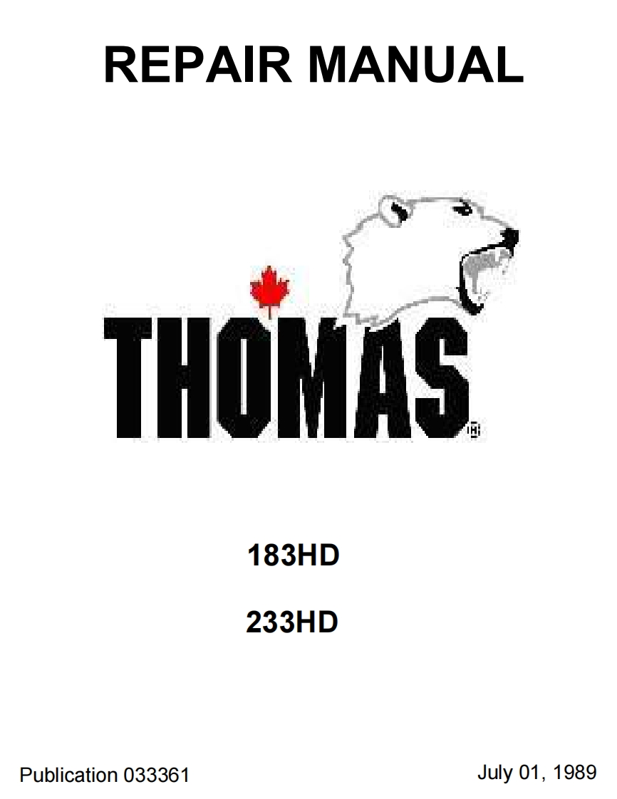 Thomas-183HD-233HD-Loaders-维修维护手册-PDF