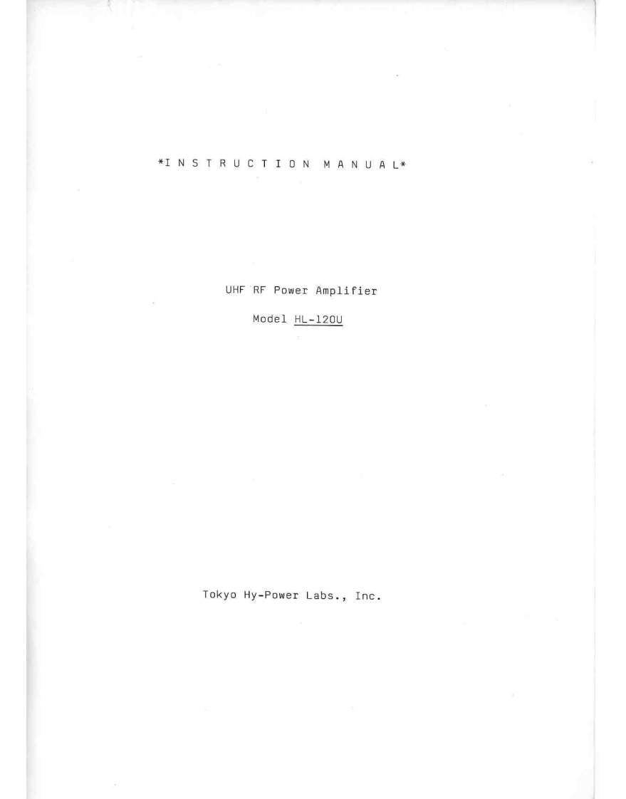Tokyo_Hy-Power_HL-120U_(Manual操作说明书手册)