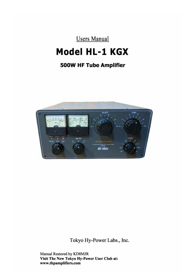 Tokyo_Hy-Power_HL-1KGX_(Manual操作说明书手册)