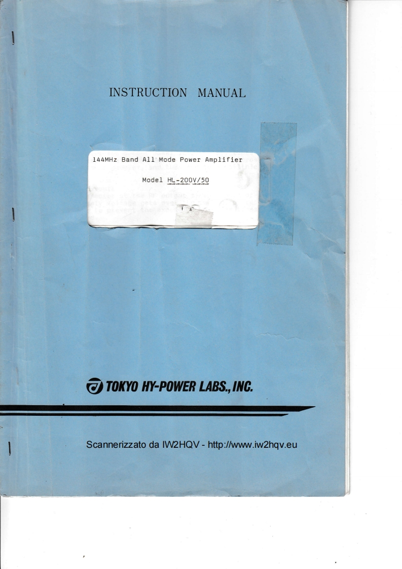 Tokyo_Hy-Power_HL-200V50_(Manual操作说明书手册)