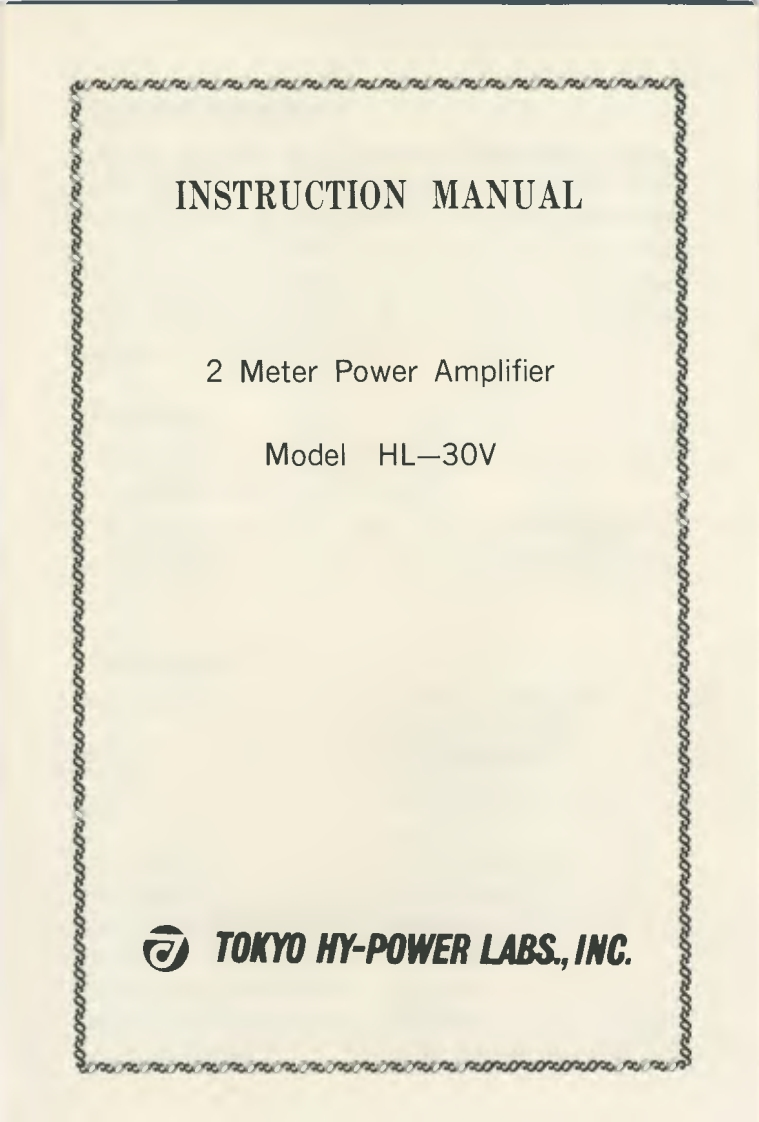 Tokyo_Hy-Power_HL-30V_(Manual操作说明书手册)