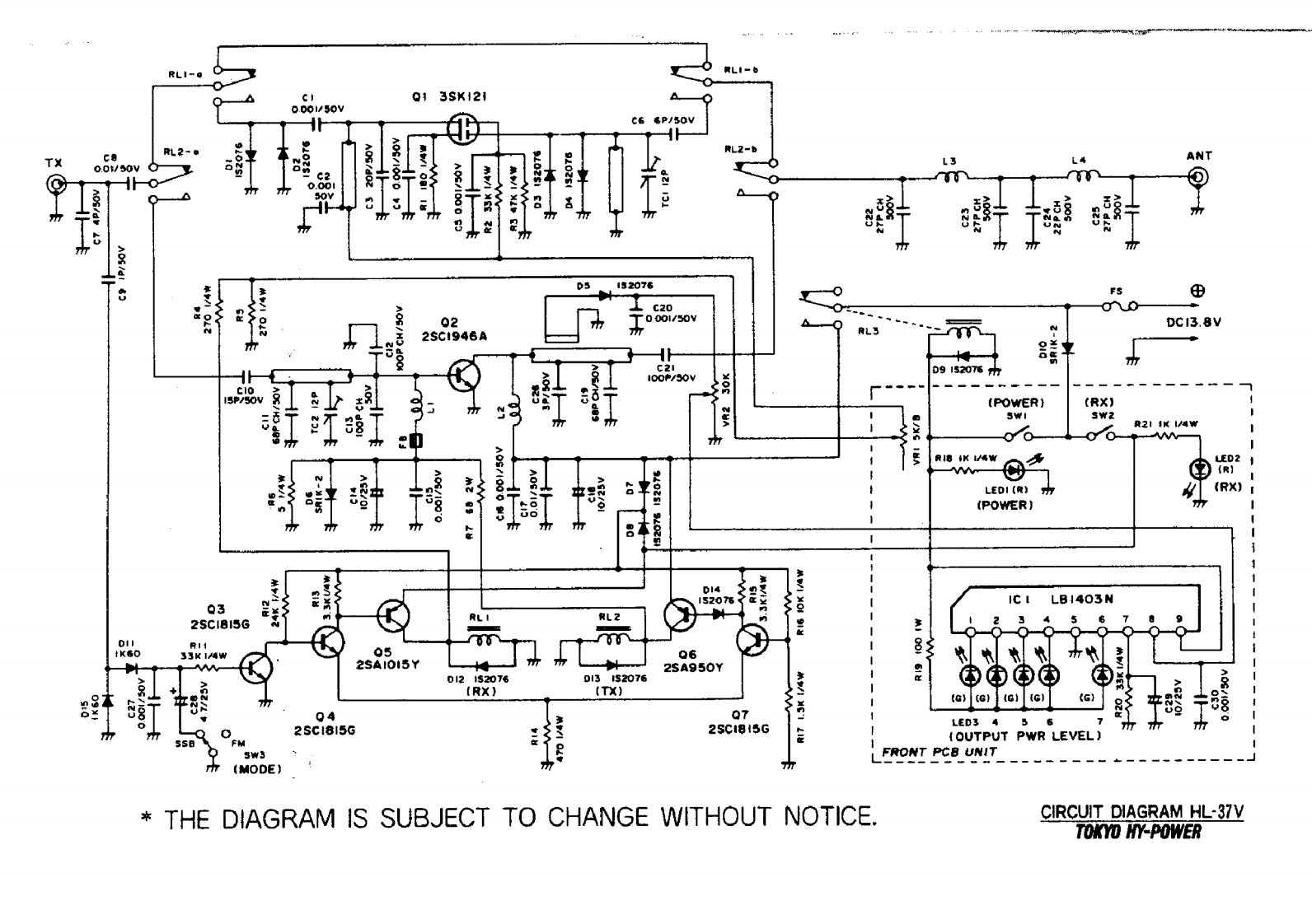 Tokyo_Hy-Power_HL-37V_(Schematic电器原理图手册)