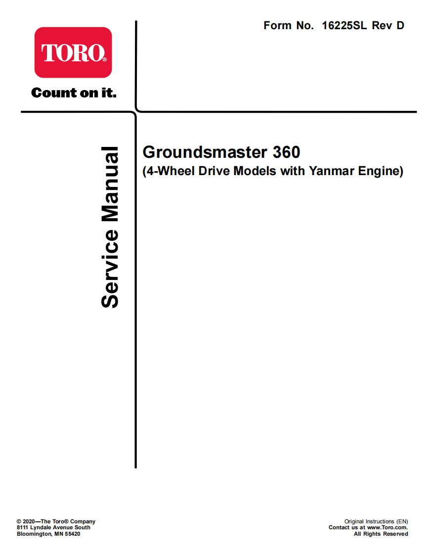 Toro-Groundsmaster-360-Yanmar-Engine-Rotary-Mower-维修维护手册-PDF