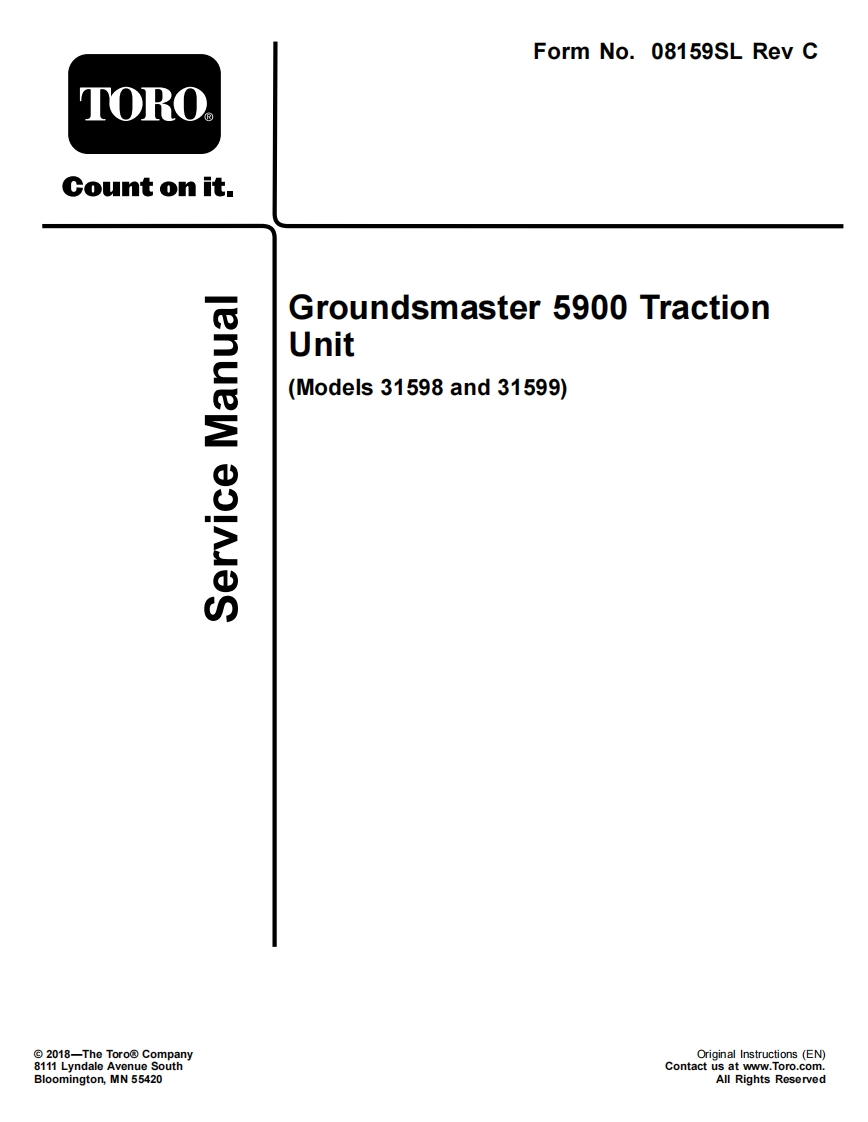 Toro-Groundsmaster-5900-Traction-Unit-维修维护手册-PDF