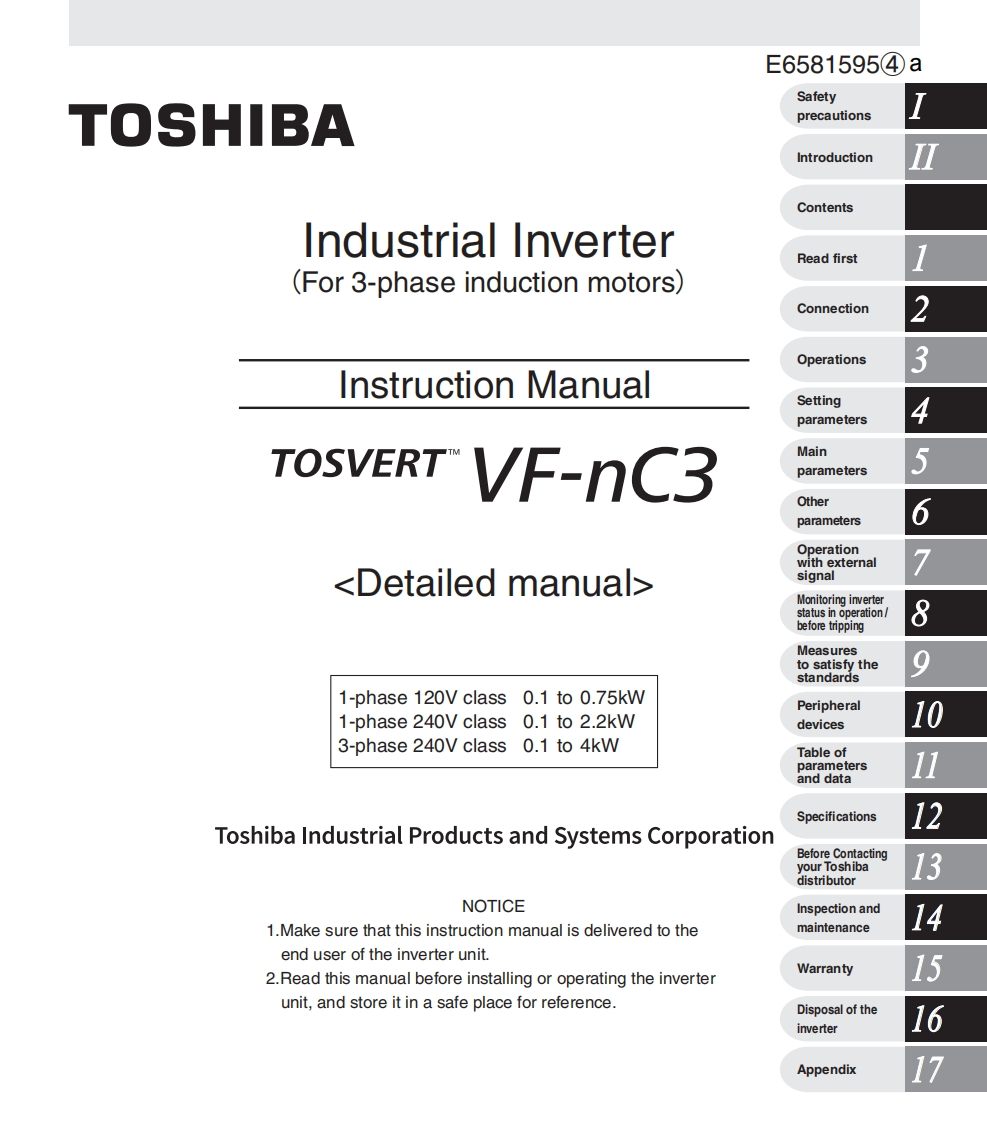 Toshiba-VF-nC3-Manual变频器操作说明书手册-ENG