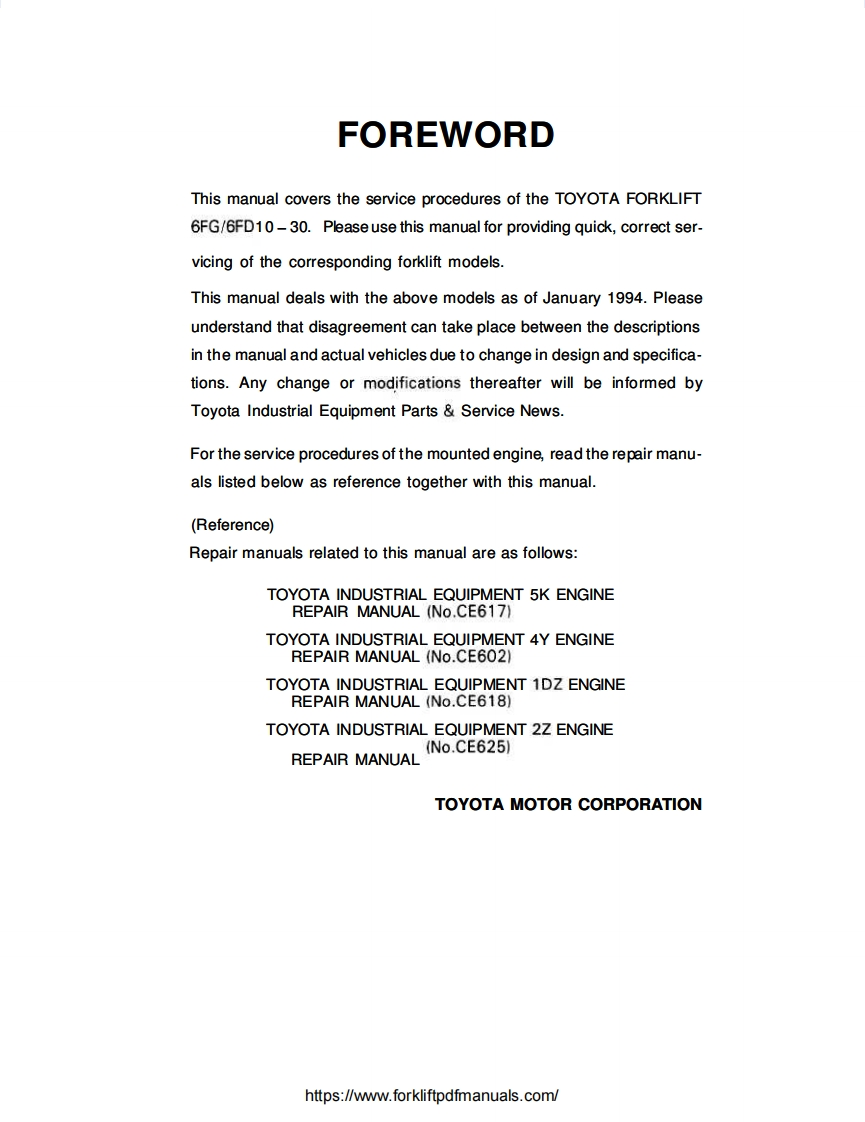 Toyota-6FG-6FD-10-30-Forklift-Trucks-Service-维修维护手册-PDF