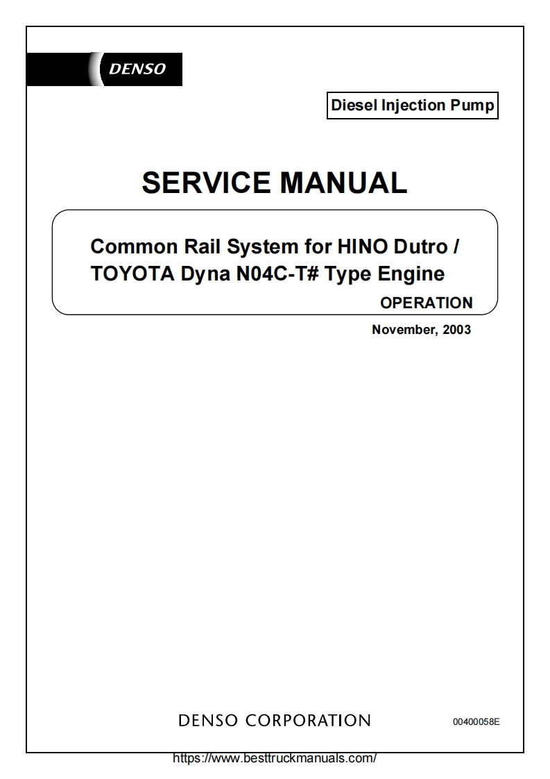 Toyota-Dyna-Truck-Common-Rail-System-Service-Manual维修维护手册-PDF