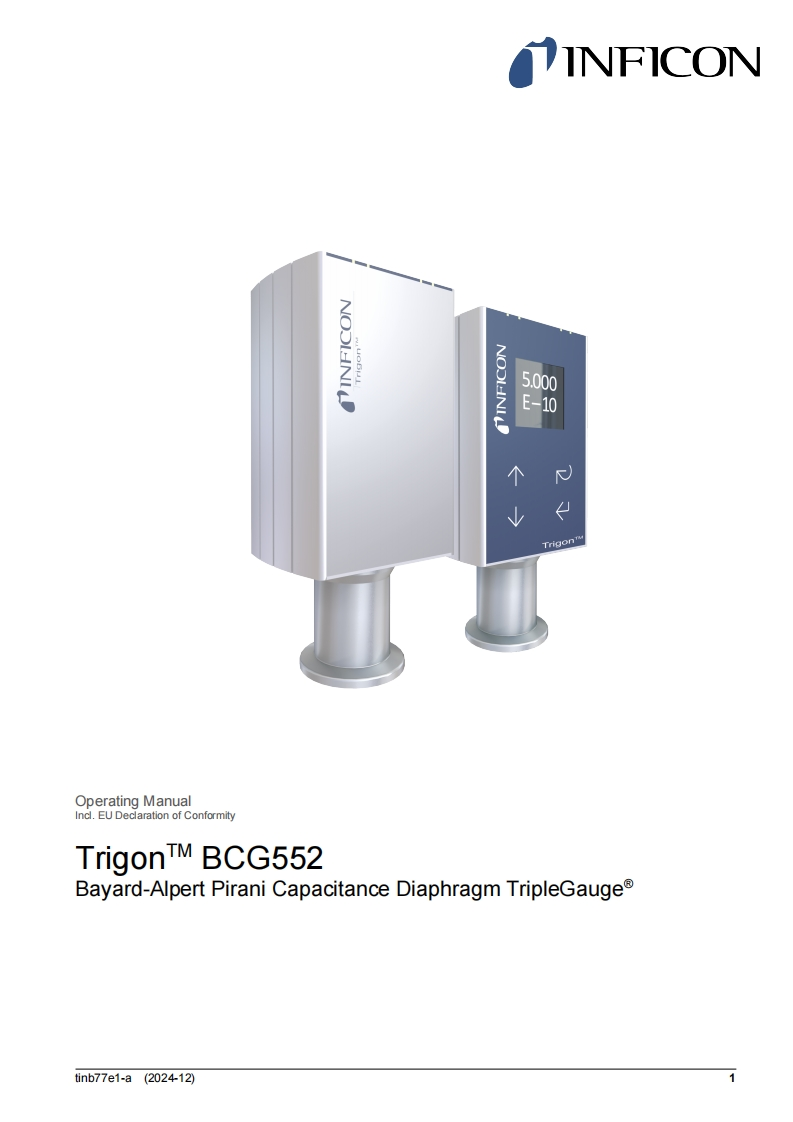 Trigon™BCG552TripleGauge®操作说明书手册