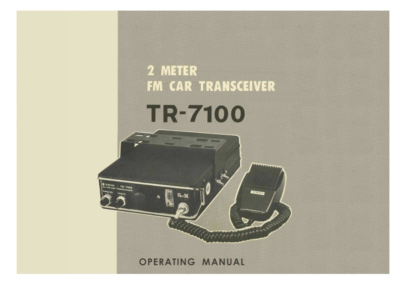 Trio_TR-7100_user操作说明书手册