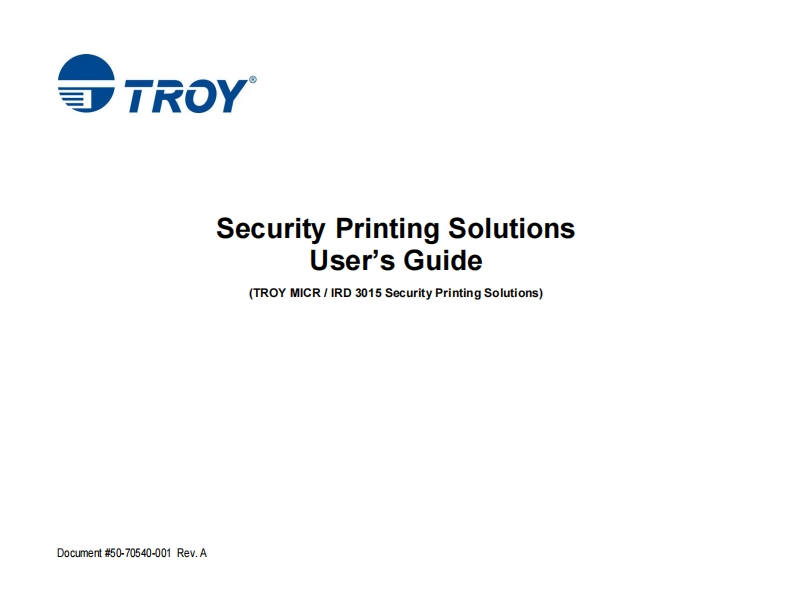 Troy-Security-printer-user-guid