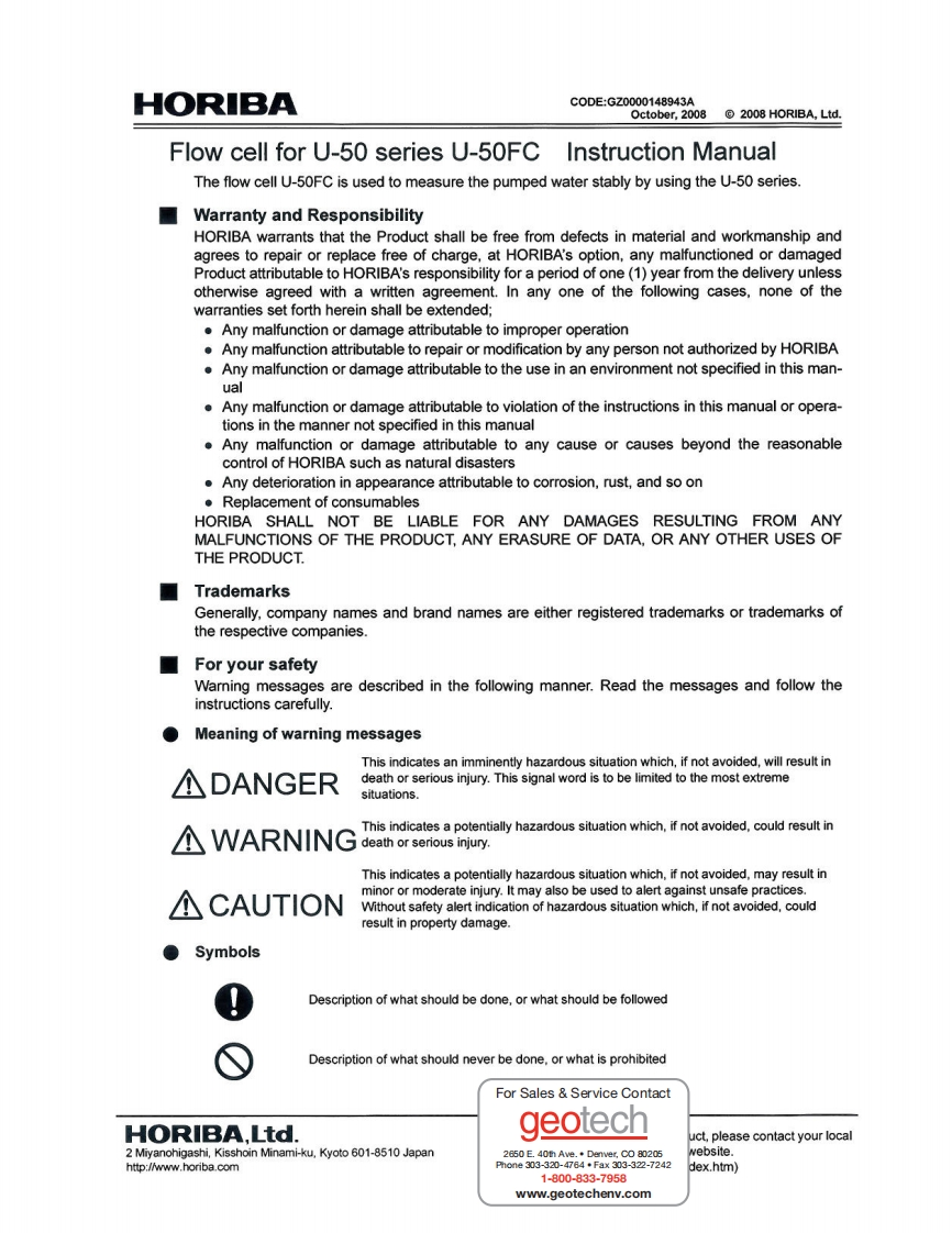 U-50_Flow_Cell_Instruction_使用说明书手册新质力文库 - 聚焦新质生产力发展的数字化知识库_行业洞察 / 理论成果 / 实践指南免费下载新质力文库