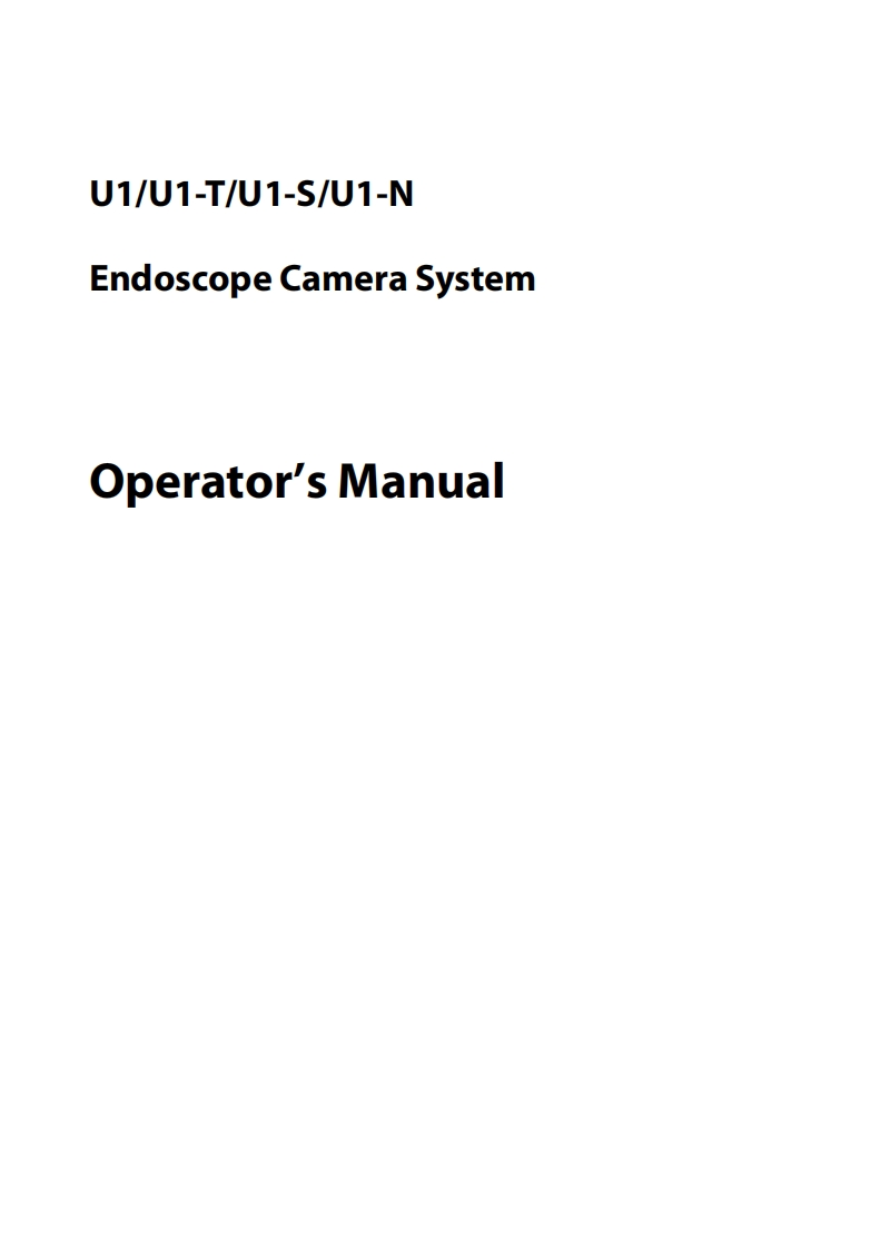 U1-Endoscope-Camera-System-操作说明书手册