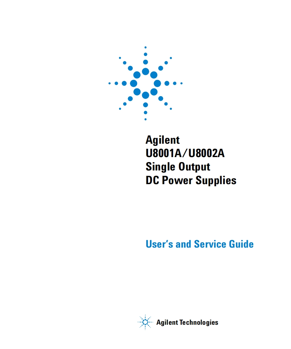 U8000A_Series_DC-Power_Supplies_UG操作说明书手册