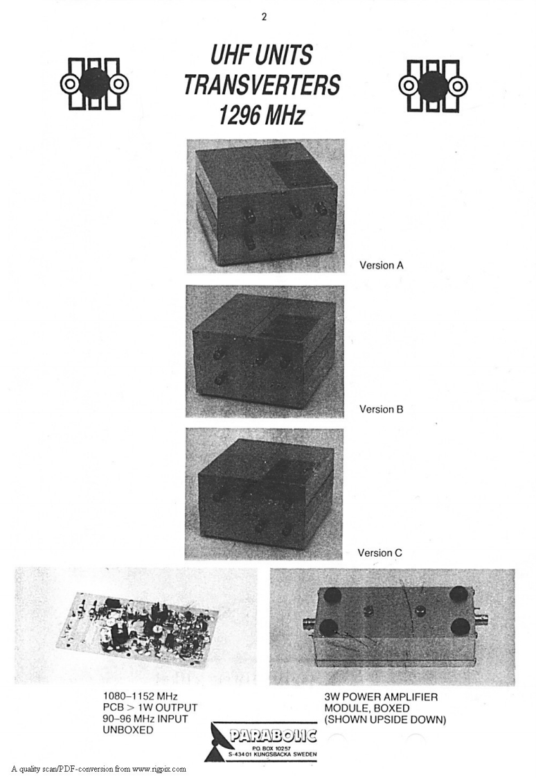 UHF_Units_1296MHz-Transverters_(Manual操作说明书手册)