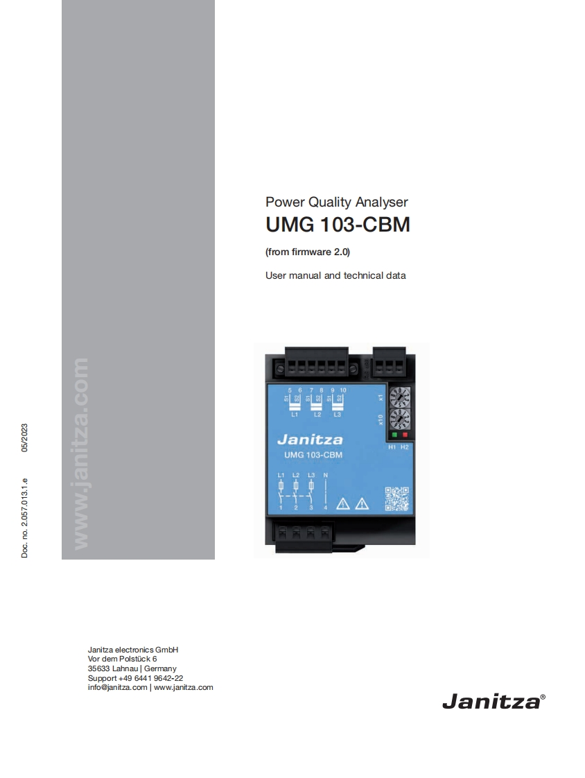 UMG_103_CBM_User_manual安装调试说明书手册