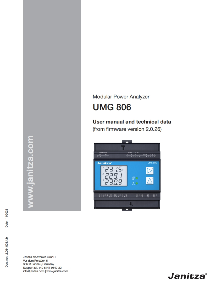 UMG_806_User_manual安装调试说明书手册