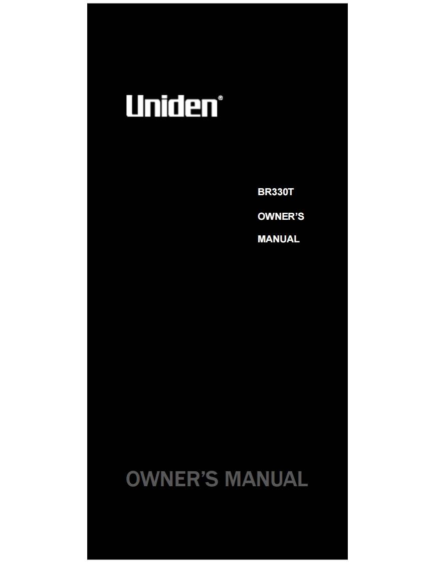 UNIDEN--BR-330T-操作说明书手册