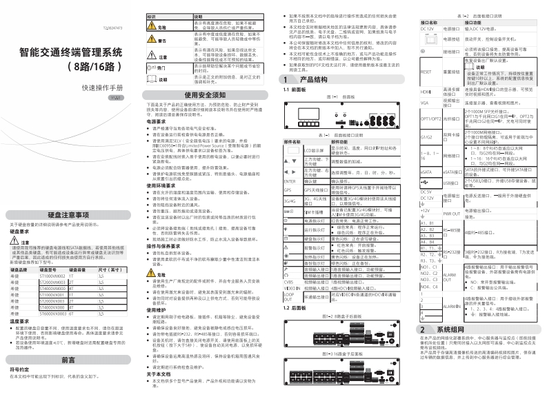 UNISINSIGHTITM0-D4416路智能交通终端主机快速操作手册-5W100