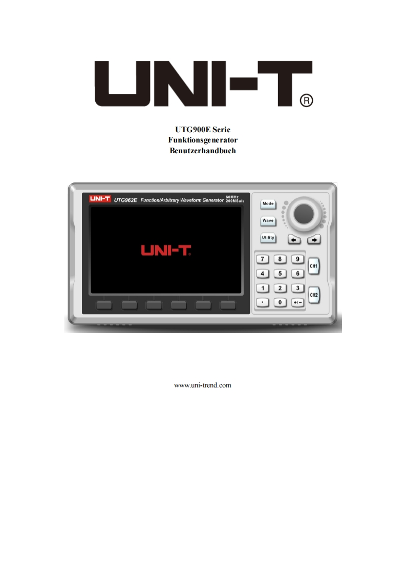 UTG900ESeriesWaveformGenerators-User操作说明书手册(Deutsch)