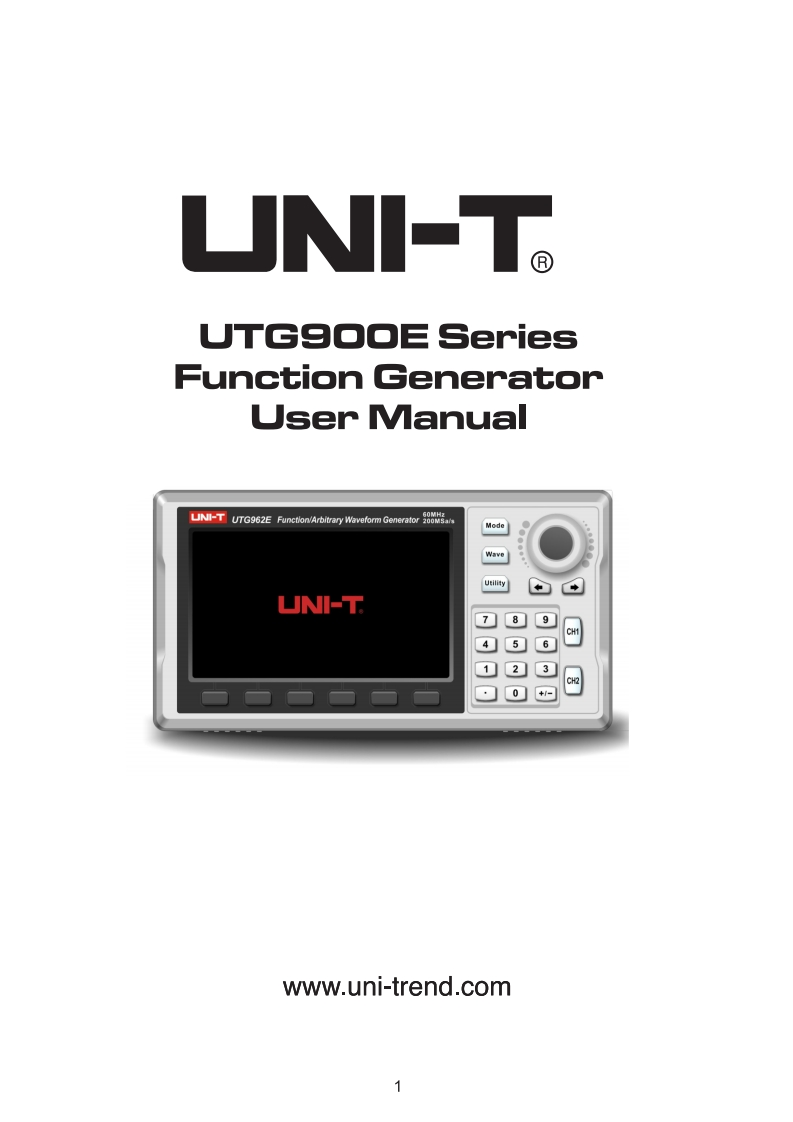 UTG900ESeriesWaveformGenerators-User操作说明书手册