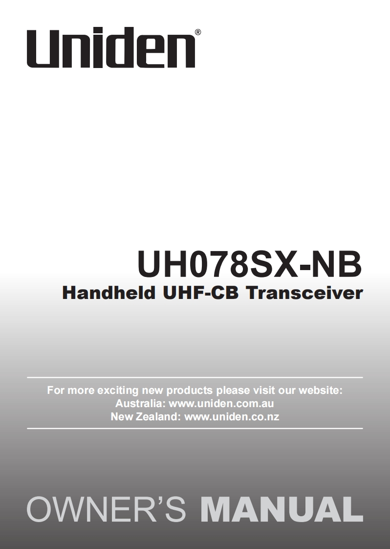 Uniden-UH078SXNB-User-Manual操作说明书手册新质力文库 - 聚焦新质生产力发展的数字化知识库_行业洞察 / 理论成果 / 实践指南免费下载新质力文库