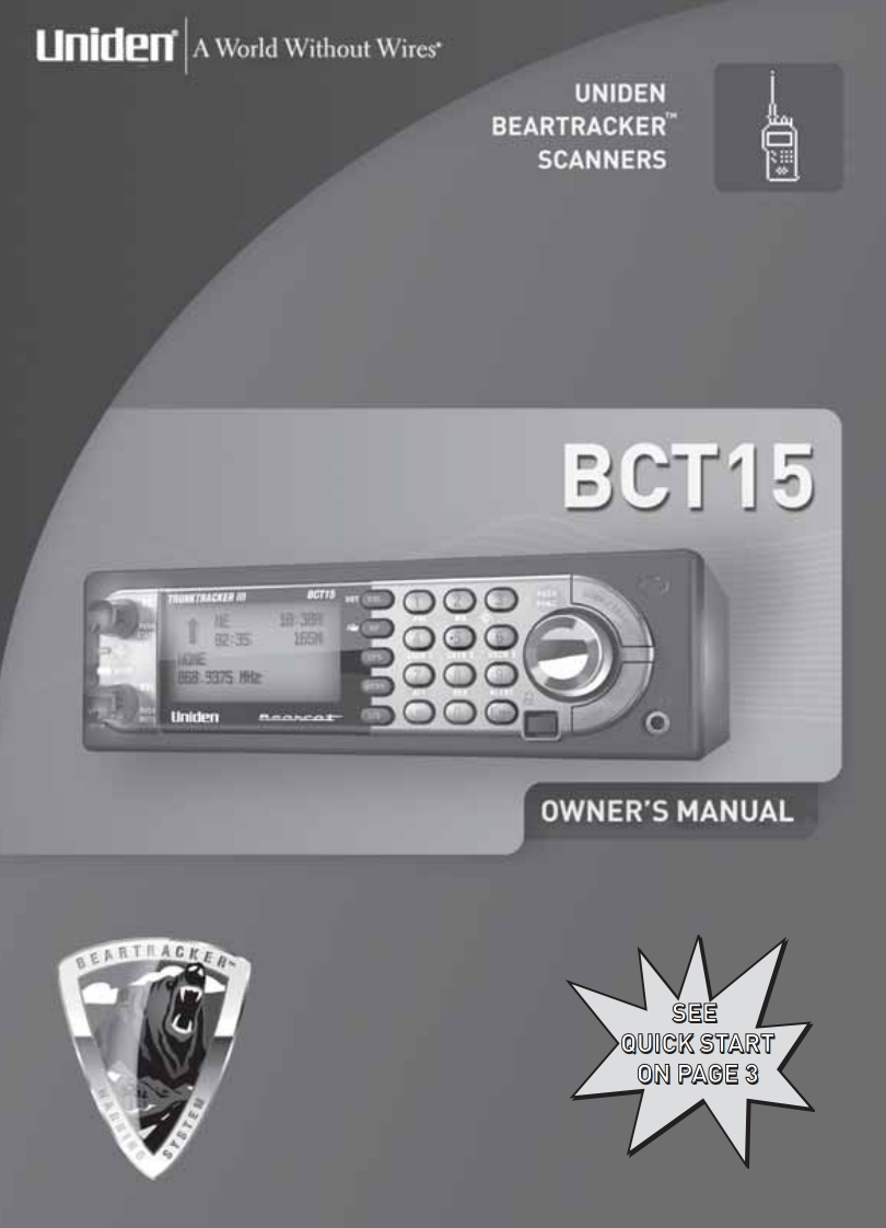 UnidenBearcatbct15xT(使用说明书手册)
