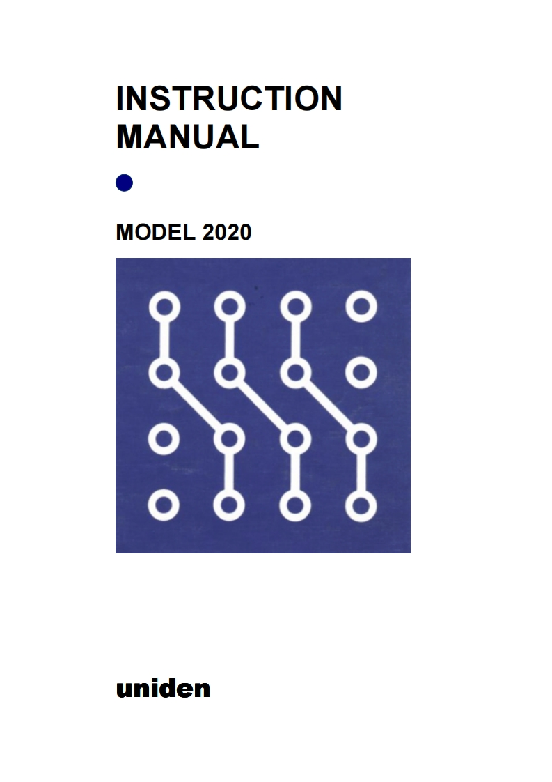 Uniden_2020-(Manual操作说明书手册)