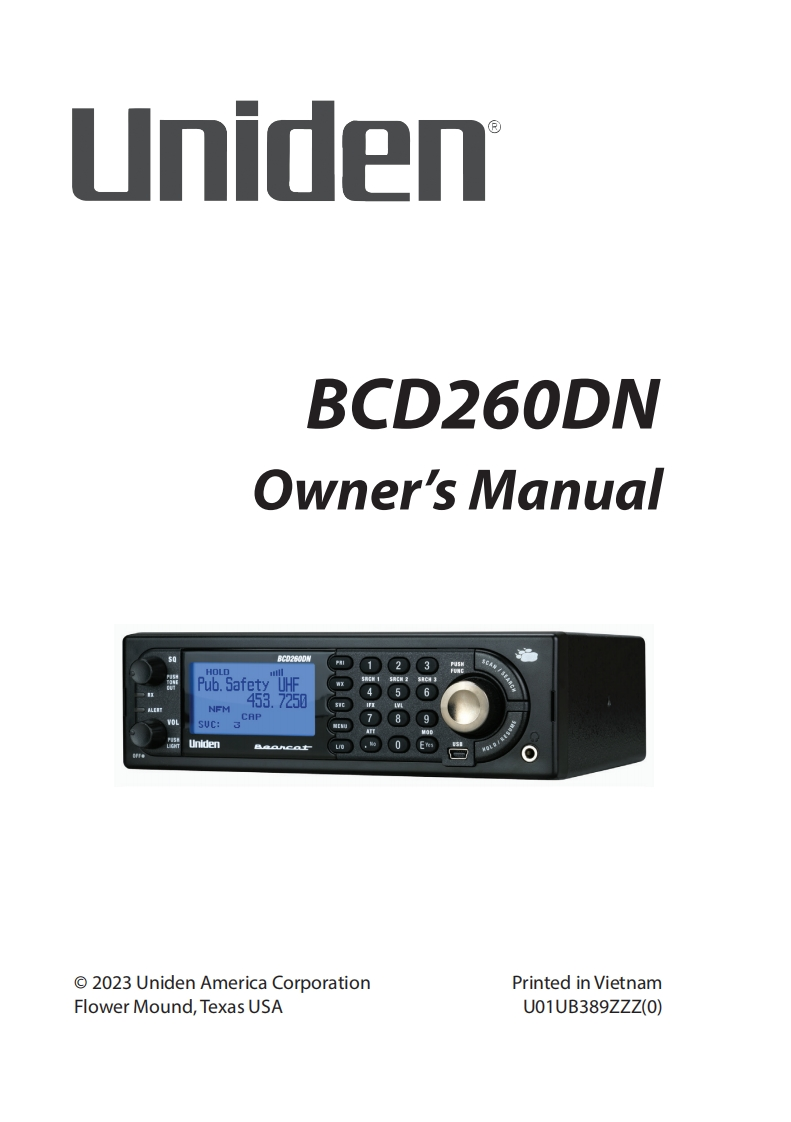 Uniden_BCD260DN_OwnersManual用户使用操作说明书手册