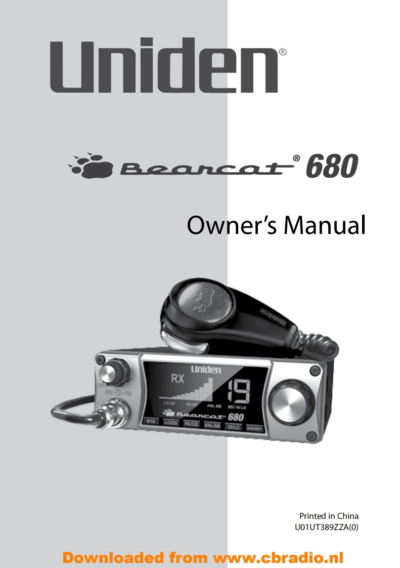 Uniden_Bearcat_680_使用说明书手册