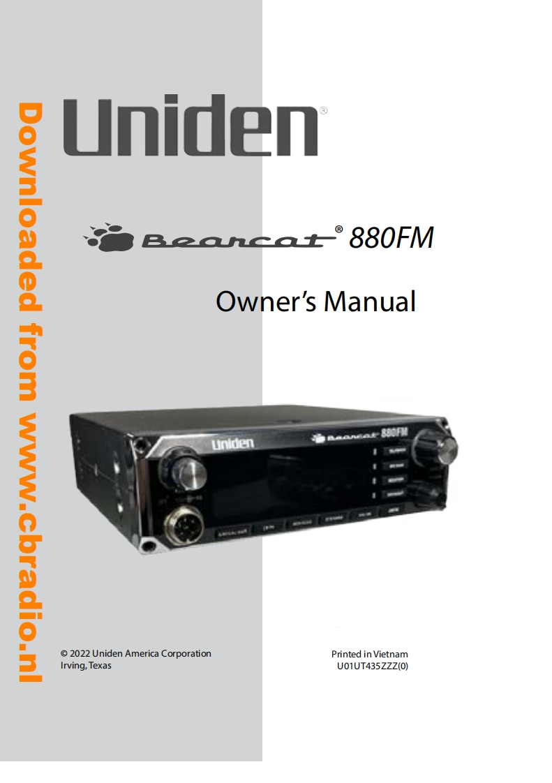 Uniden_Bearcat_880FM_使用说明书手册